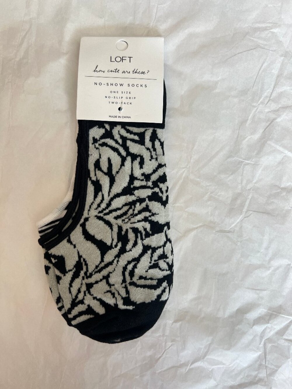 LOFT Fern & Stripe No Show Sock Set (2 pair)